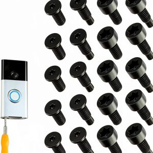 Qintreesify Ring Doorbell Security Screws 20pcs T5 T16 Black Metal-0