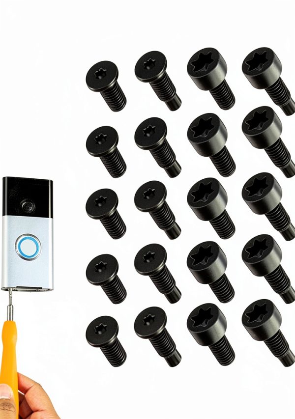 Qintreesify Ring Doorbell Security Screws 20pcs T5 T16 Black Metal-0