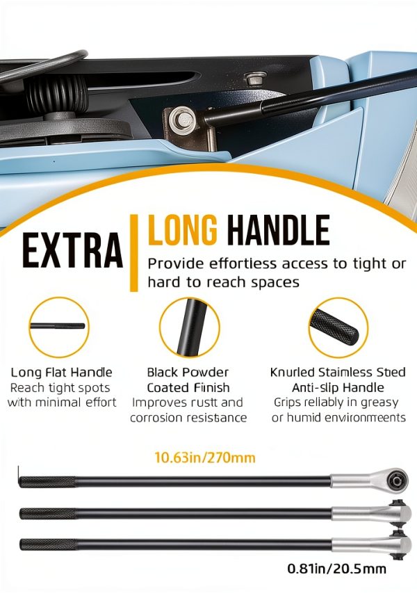 Headlight Adjusting Ratchet Krenlory 4mm Hex Tool Anti‑Slip Handle-3