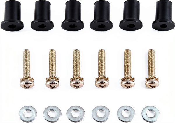 Headlight Nacelle Kit EST Stainless Steel Waterproof Rubber Nut Set-0