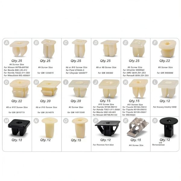 Yongtao Nylon Auto Nut Set 25-22 Piece Assortment Durable Fasteners-1