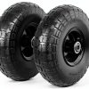 AR-PRO 4.10/3.50-4 Flat Free 10" Solid Rubber Tire Wheel Set-0