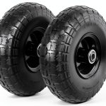 AR-PRO 4.10/3.50-4 Flat Free 10" Solid Rubber Tire Wheel Set-0
