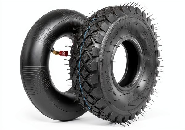 FVRITO Set of Two 4.10/3.50-4 4.10-4 410-4 Tire and Inner Tube with Bent Valve Stem Replacement for Lawn Mower Hand Truck Wheelbarrow Trailers Dollies Wagon Snowblower Compressor Generator Go kart-7