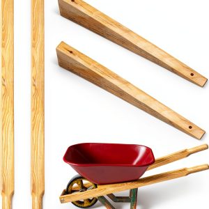 Wheel Barrow Handles Replacement Kit by WILLBOND 59 inch with Wedges-0