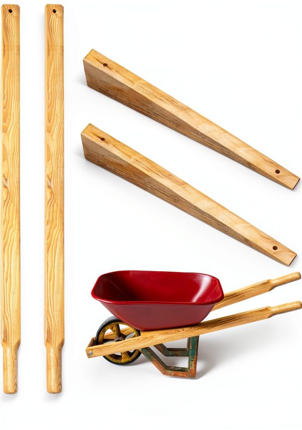 Wheel Barrow Handles Replacement Kit by WILLBOND 59 inch with Wedges-0