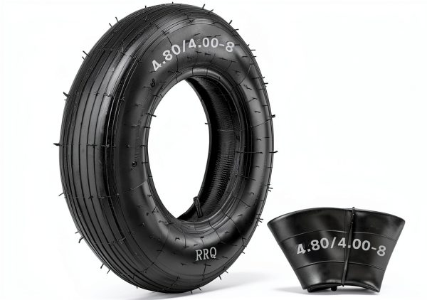 RRQ 4.80/4.00-8 Tire and Inner Tube Set Universal Fit for Wheelbarrows-0