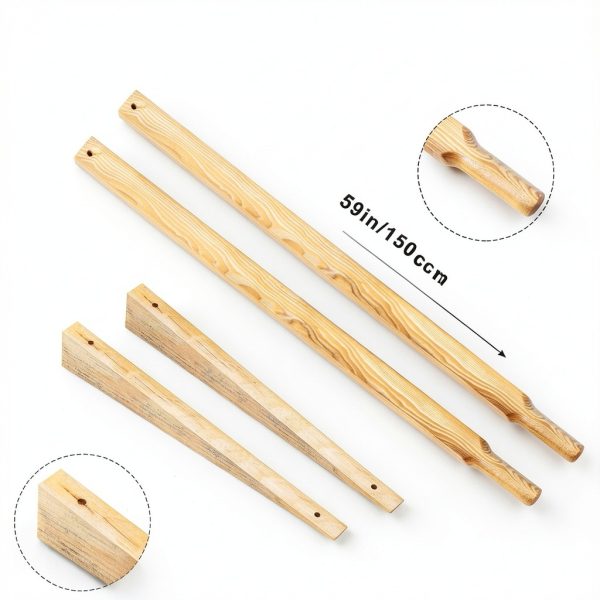 Wheel Barrow Handles Replacement Kit by WILLBOND 59 inch with Wedges-1