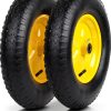 AR-PRO 4.80/4.00-8" Yellow Tire and Wheel Set 2-Pack for Wheelbarrows-0