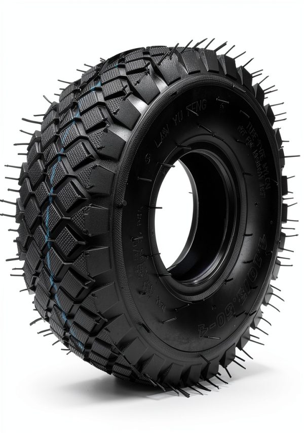FVRITO Set of Two 4.10/3.50-4 4.10-4 410-4 Tire and Inner Tube with Bent Valve Stem Replacement for Lawn Mower Hand Truck Wheelbarrow Trailers Dollies Wagon Snowblower Compressor Generator Go kart-1