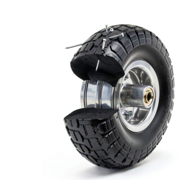 4.10/3.50-4 Flat Free Tire and Wheel GICOOL 10" Duty Solid, 2 Pack-2