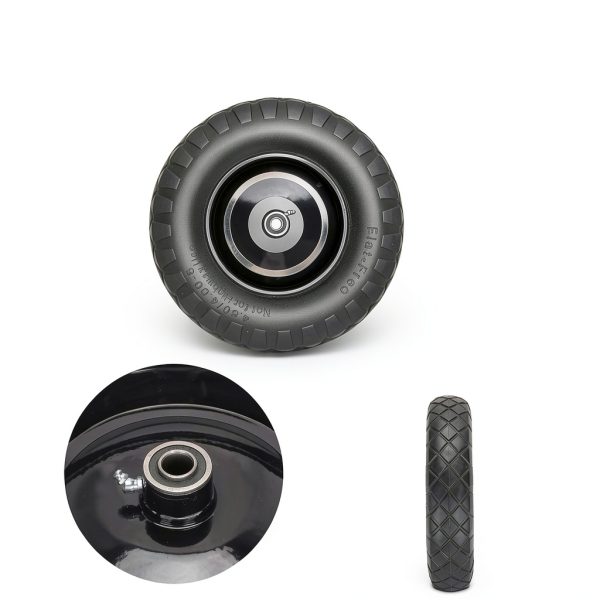Upgraded 16" Flat Free Wheelbarrow Wheels and Tires, 4.80/4.00-8 Solid Wheelbarrow Tires with 5/8"&3/4" Bearings,14"-16" Universal Fit Wheelbarrow Wheels for Wheelbarrows/Garden Trailer-1
