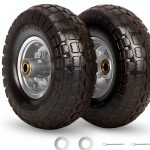 4.10/3.50-4 Flat Free Tire and Wheel GICOOL 10" Duty Solid, 2 Pack-0