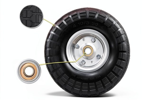 4.10/3.50-4 Flat Free Tire and Wheel GICOOL 10" Duty Solid, 2 Pack-4