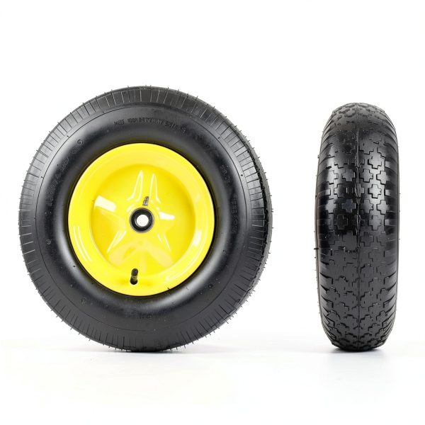 AR-PRO 4.80/4.00-8" Yellow Tire and Wheel Set 2-Pack for Wheelbarrows-1