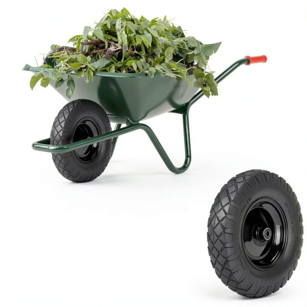 Upgraded 16" Flat Free Wheelbarrow Wheels and Tires, 4.80/4.00-8 Solid Wheelbarrow Tires with 5/8"&3/4" Bearings,14"-16" Universal Fit Wheelbarrow Wheels for Wheelbarrows/Garden Trailer-7