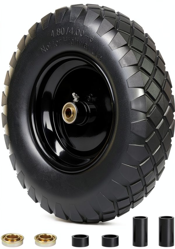 4.80/4.00-8 Wheelbarrow Tire GICOOL 16" Tire 5/8" & 3/4" Bearings-0